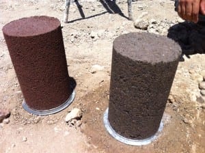 Estabilización de suelos con polímeros Probetas de terreno canario tratadas con copolimero de Humicorp