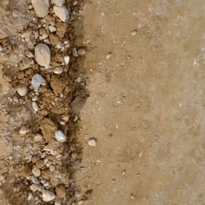 Foto 1: Terreno no tratado vs terreno tratado con estabilizadores Humicorp