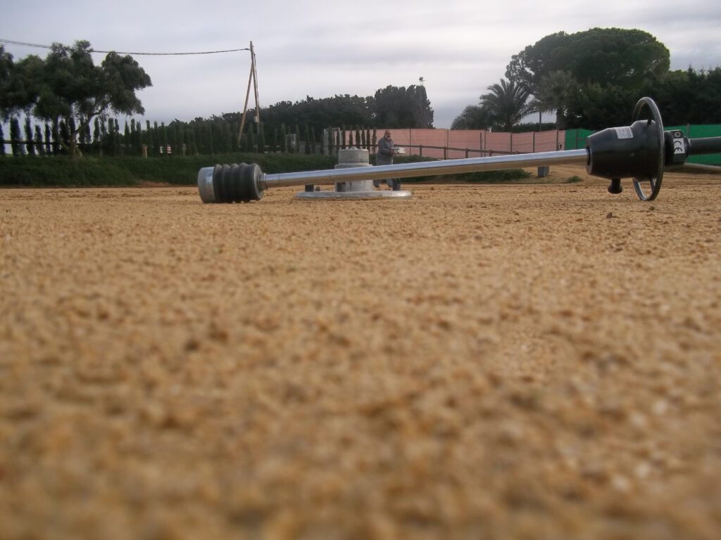 Ensayo de placa sobre pavimento estabilizado con Corpi Seal®. Control de compactación y resistencia superficial.