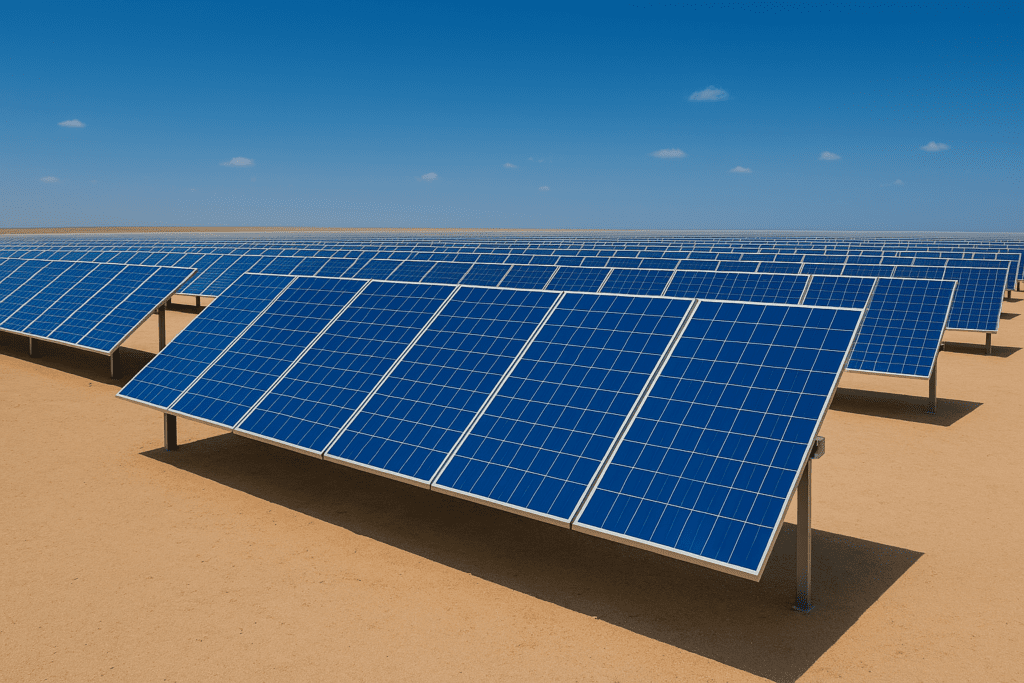 Panel solar limpio sin polvo